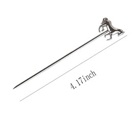 LB-LAIBA Horse Cocktail Picks Animal Fruits Picks Stainless Steel for Mojitos Bloody Marys Olives Appetizers Sandwiches Drink Home Bar Decor 6 pieces (Silver)