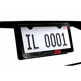 Ghost License Plate Frames Black on Black Type S Carbon Fiber License Plate Frame 100% Real, W/ Screws