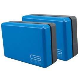 Golberg Foam Yoga Block – For Fitness, High Intensity Support and Improving Strength or Flexibility – Black & Gray Split 2 Pack