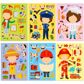 Sticker Set Profession I 18 Professions I DIY Clip Book Clip Book Design Sticker Pack Face Change Puzzle Sticker