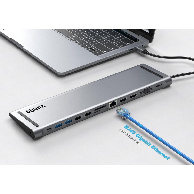 13-in-1 Triple Display USB C Docking Station with Dual 4K