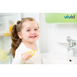 Vivid Toddler Training Teething Finger Handle Soft Toothbrush - for 18 to 36 Months, Assorted Colors, Pack of 72