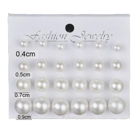 Trendy Pearl Earrings Studs for Women White Big Pearl Earrings Bridal Simulated Pearls Stud Earrings Jewelry Set for Wedding Hypoallergenic Faux Simulated Pearls for Women Ladies Birthday Christmas