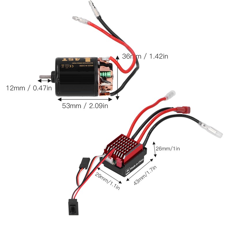 540 Brushed Motor 360A ESC with T Plug Accessory Fit