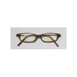 SmartClip 33 Mens/Womens Designer Full-Rim Flexible Hinges Classic Shape Hard Case Durable Eyeglasses/Glasses (50-16-145, Striped Brown)