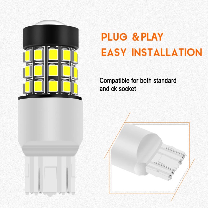 GLOFE 7443 LED Strobe Flashing Reverse Light Bulbs Bright Lamps