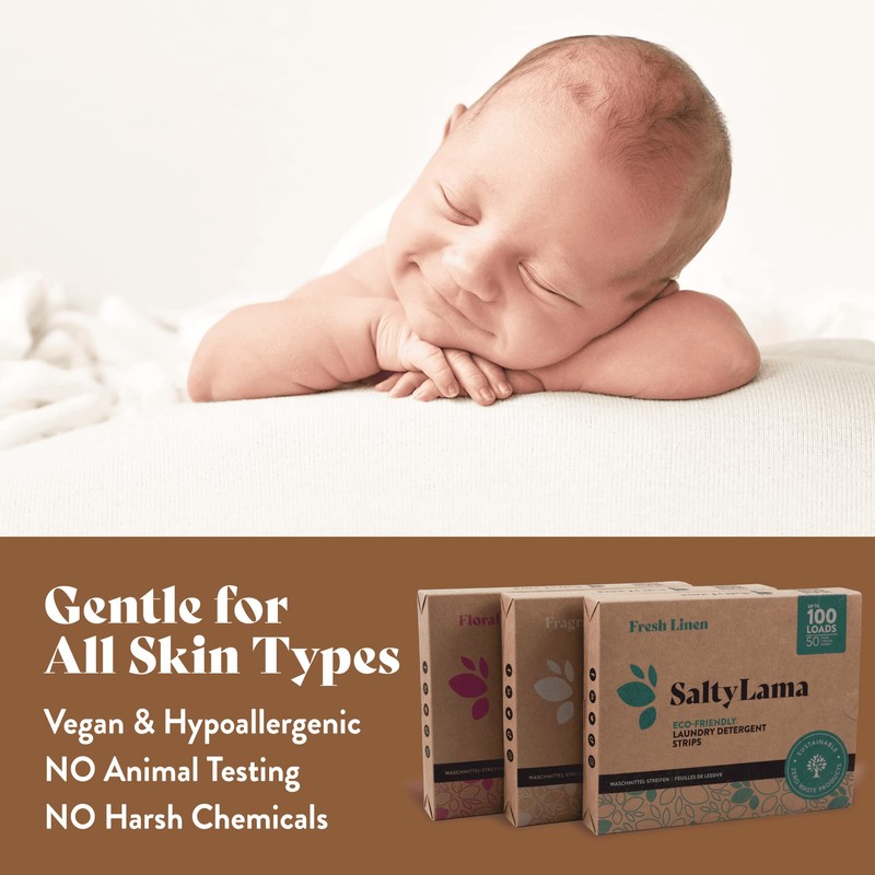 SaltyLama Laundry Detergent Sheets - Easy to Use - Fast