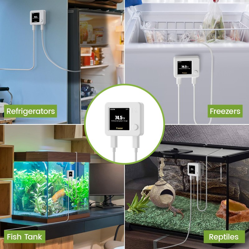 MOCREO WiFi Refrigerator Thermometer with Freezer Alarm, Digital Freezer Thermometer
