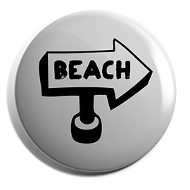 Hippowarehouse Beach Sign Badge Various Sizes 38mm 50mm 75mm