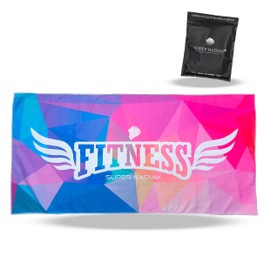 super NADIAK® Women's Gym Towel – Towel for Weight Room, Gym Accessories, Women's Gym Cloth, Ultra Absorbent Microfibre Quick Drying. Elegant and Soft Design (Fitness/Pink)