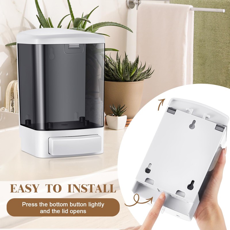 Hushee Manual Soap Dispenser 33.8oz / 1000ml Kitchen Bathroom Plastic