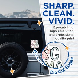 (2 Pack) Dog Mama Stickers - Pet Lover Decal - Cute Paw Print Stickers - Animal Rescue - Pet Parent - Paw Print Decor - 5" On Longest Side - Sticks to Smooth Flat Surfaces - Made in USA - BMCS6727