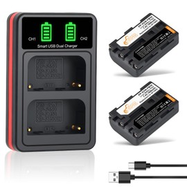 Pickle Power NP-FM50 Battery and Charger for Sony NP-FM30 NP-FM51 NP-QM50 NP-QM51 NP-FM55H Battery and M Type NP-FM50 Equivalent Camcorder/Digital Camera
