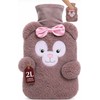 ZOVEXA Large Hot Water Bottle with Plush Animal Cover, 2L