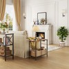 Hoctieon 2 Tier End Table, Sofa Side Table, Narrow Side