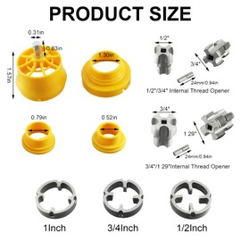 QIYUDA Pvc Pipe Threader Kit for Electric Drill, Adjustable Pipe Threading Tool 1/2'' 3/4'' 1'' for Electric Drill (internal+ External)