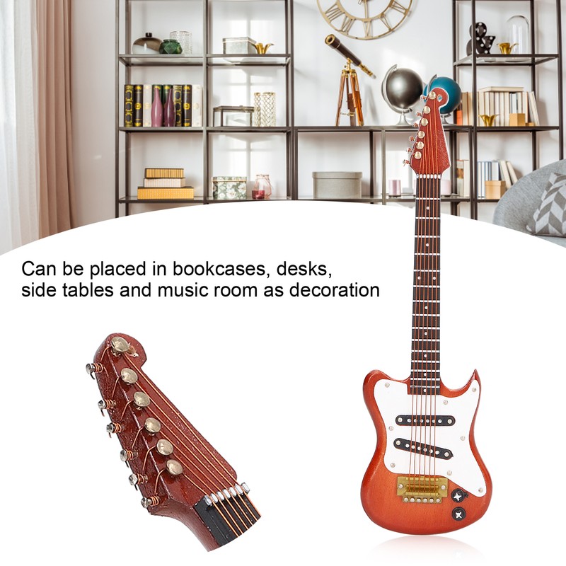 5.9in Mini Guitar Model Delicate Miniature Musical Instrument Guitar Model