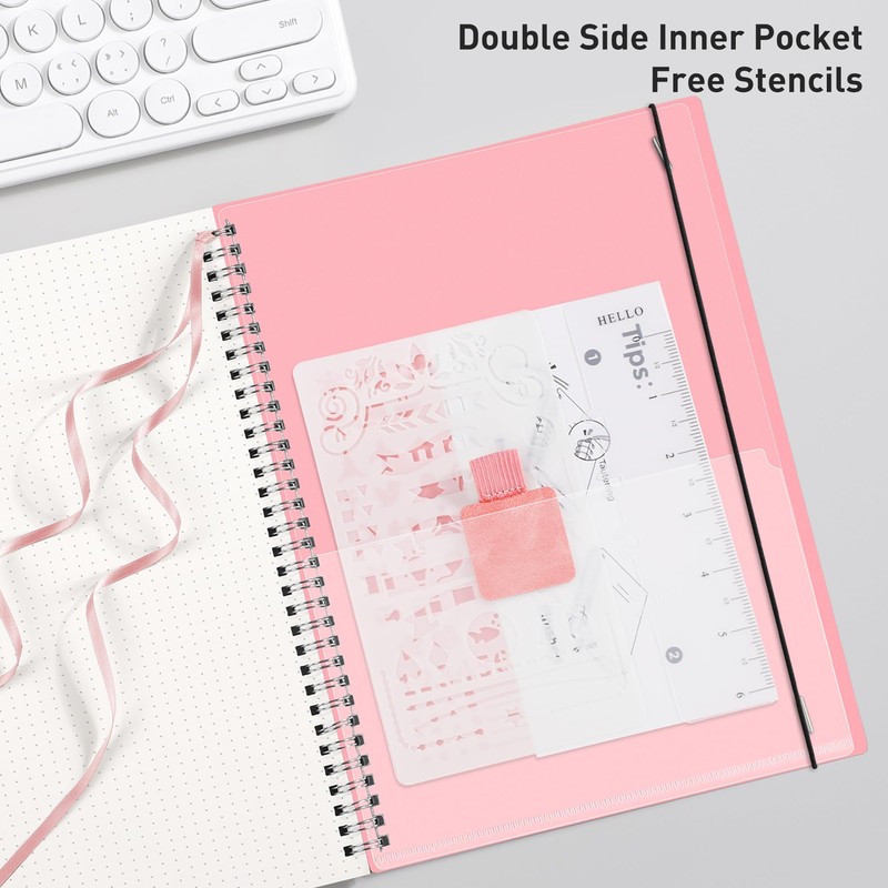 RETTACY Dotted Notebook, B5, Bullet Dot Journal, Lightweight Pad for