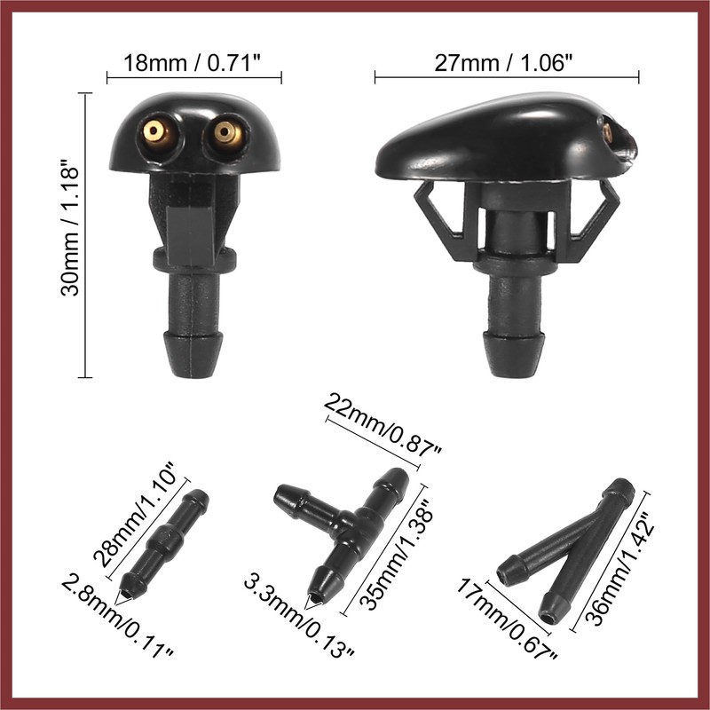 HEROFFIX Front Windshield Washer Nozzle Sprayer Kit for Nissan Frontier