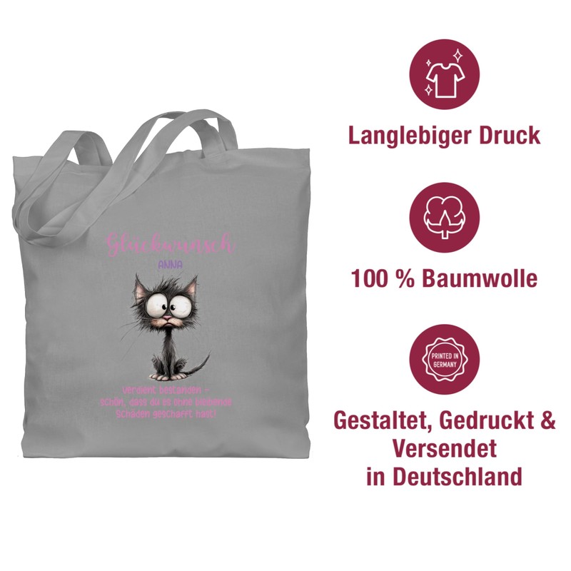 Baumwolltasche - Glückwunsch verdient bestanden I Ausbildung Geschenkideen bestandene Prüfung