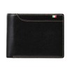 Milagro Wallet, Tamponato Leather, 21-Pocket Bi-fold Wallet, Black