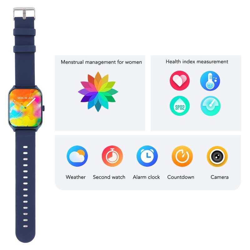 Smart Watch Blood Oxygen Test Caller Display IP68 Waterproof Touchscreen