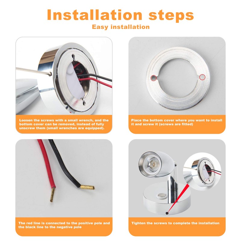 OPL5 RV 12V Warm White Reading Light with Touch Adjustable