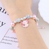 Ticome Axolotl Bracelet for Girls,Pink Pearl & CZ Ball,Alloy Pendant