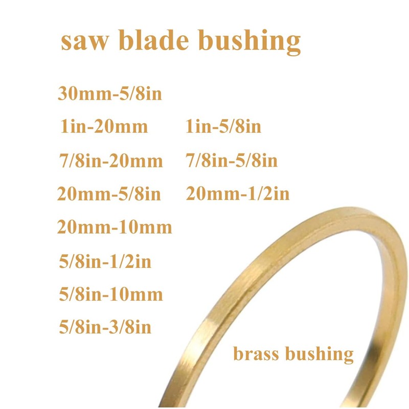 8PCS Saw Blade Bushings - 7/8" to 20mm Brass Adapter
