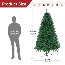 COLORSOUL 7ft Prelit Artificial Christmas Tree with Remote Control, Realistic Spruce Christmas Tree with 500 LED Lights & 1592 Dense Branch Tips for Porch, Home,Outdoor, Office, Party Decoration