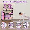 All-in-One Dumbbell Rack with Lockable Wheels,Mobile Fitness Equipment Organizer Stand