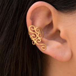 Handmade Ear Cuff Right gold Dainty stud Sterling silver earcuff earring no piercing ear cuff no piercing greek cuff non pierced ear climber