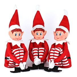 12 inch long leg soft body vinyl face elf with hat & tag
