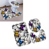 3pcs Toilet Seat Mat Set 10MM Sponge Butterfly Pebble Pattern