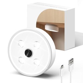 EZVALO Puck Lights, Motion Sensor Rechargeable LED Light,2Color Temperatures Wireless Puck Lights Group Control, Dimmable Under Cabinet Lighting Closet Light (1 Pack)