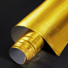 BBTO Heat Reflective Sheet Adhesive Backed Aluminized Fiberglass Heat Shield Tape Protection Barrier Heat Shield Resistant Material for Hose and Auto Use Heat Insulation Sheet(Gold, 12 x 24 Inch)