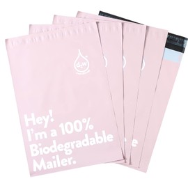 10x13 Inches 100% Biodegradable D2W Poly Mailers, 50pcs Blue Envelopes Shipping Bags, Eco Friendly Waterproof Stretchable Self Sealing Mailing Bags