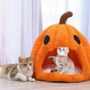 Cute Pumpkin Cat Bed for Indoor Cats, Halloween Pumpkin Cat