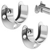 2 Pack Flange Rod Holder, Closet Rod Bracket End Supports