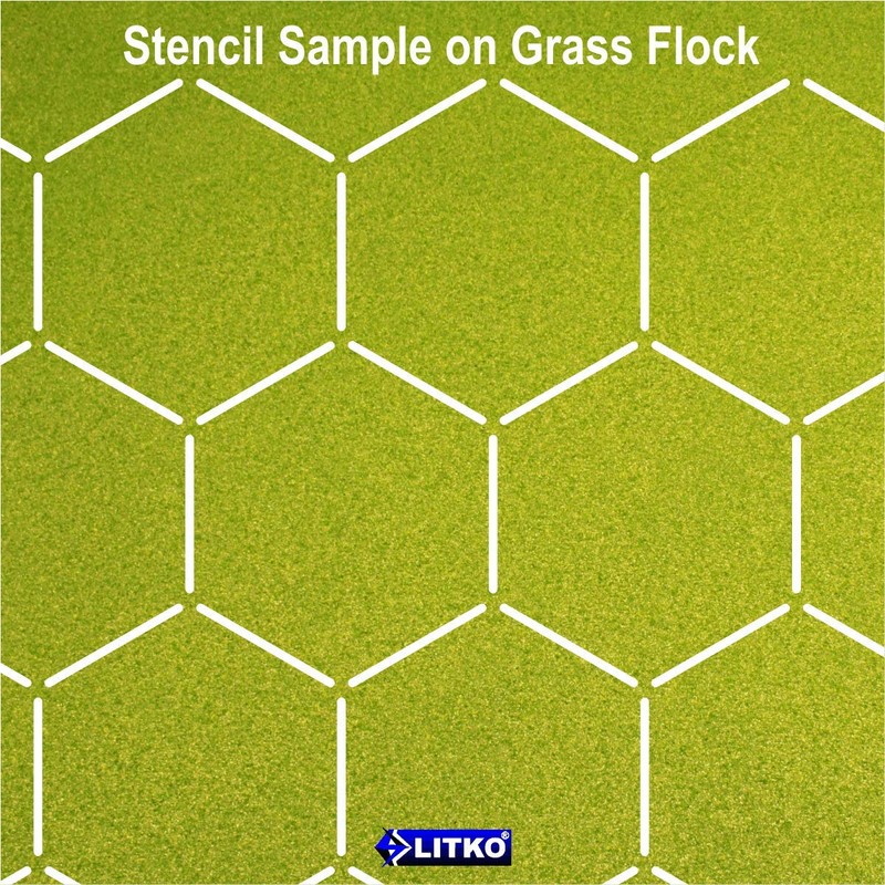 LITKO 3-inch Hex Grid Stencil, Edge Pattern