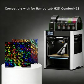 Tinytrees Build Plate for Bambu Lab H2D H2S: Smooth Platform Print Bed PEI Sheet for H2D Combo/H2S 3D Printer, Double Sided Flexible Spring Steel Build Plate for 3D Printing Hobbyist, 355x346mm