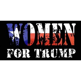 Wholesale Lot of 6 Women for Trump Texas Flag Overlay Black Decal Bumper Sticker