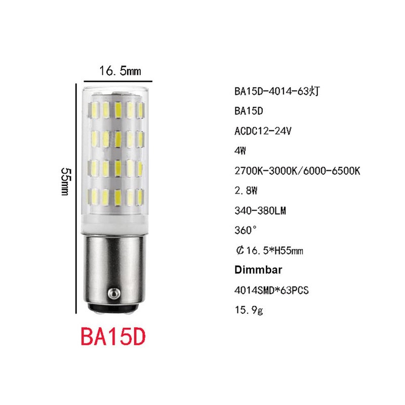 ShuoHui B15 B15D 12V-24V Bulb Bulb, B15d Bayonet Double Contact,