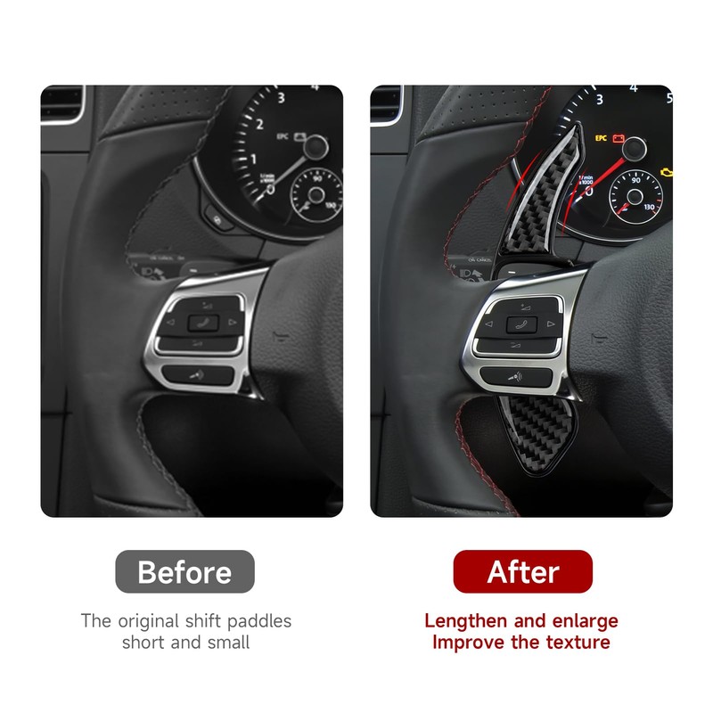 2pcs Car Carbon Fibre Steering Wheel Shift Paddle Extension Shift