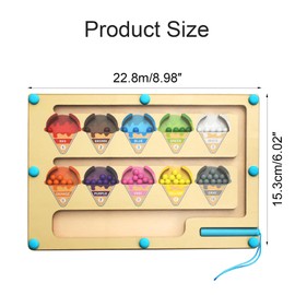 Aomhrek Magnetic Game Labyrinth, Montessori Sorting Game for Children, Educational Toy from 3 4 5 Years, Magnetic Labyrinth for Colours and Numbers, Colourful Magnetic Ball Maze for Preschool Children