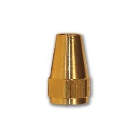 MID-America Fittings 41L-4 Hex Long Rod Nut, 1/4 in SAE 45 deg Flare, Brass (6 Pack)