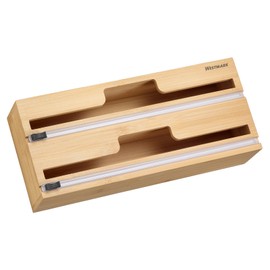 Westmark Foil Dispenser with Cutting Device - Aluminium Foil and Cling Film Dispenser with Sliding Cutter, Effortless Separation of Films without Tearing, Rolls up to 31 cm - Bamboo