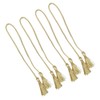 4Pcs Polyester Braided Tassels 54cm Light Yellow Double-Ended Tassel Tie