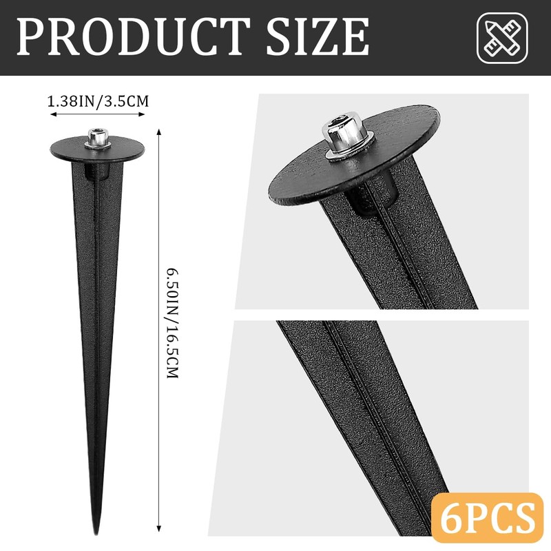 ZJIVQO 6PCS Light Stakes Stainless Steel Ground Light Spikes for