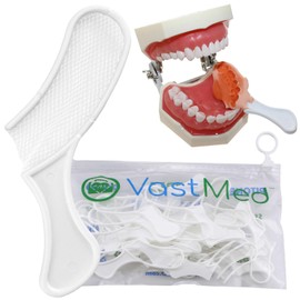 980 PCs Dental Grade Disposable Dental Triple Bite Registration Tray Sideless by VASTMED | Impression Trays with Plastic Rigid Frame and Nylon Mesh for Teeth Molds